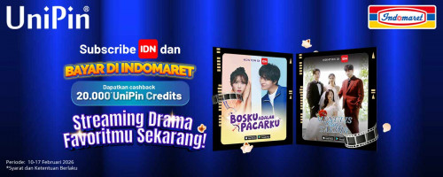 Langganan IDN Sekarang bisa lewat UniPin dan Bayar #pakeIndomaret Cashback 20.000 UniPin Credits!